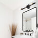 Demi 3 Light 24 inch Matte Black Vanity Light Wall Light